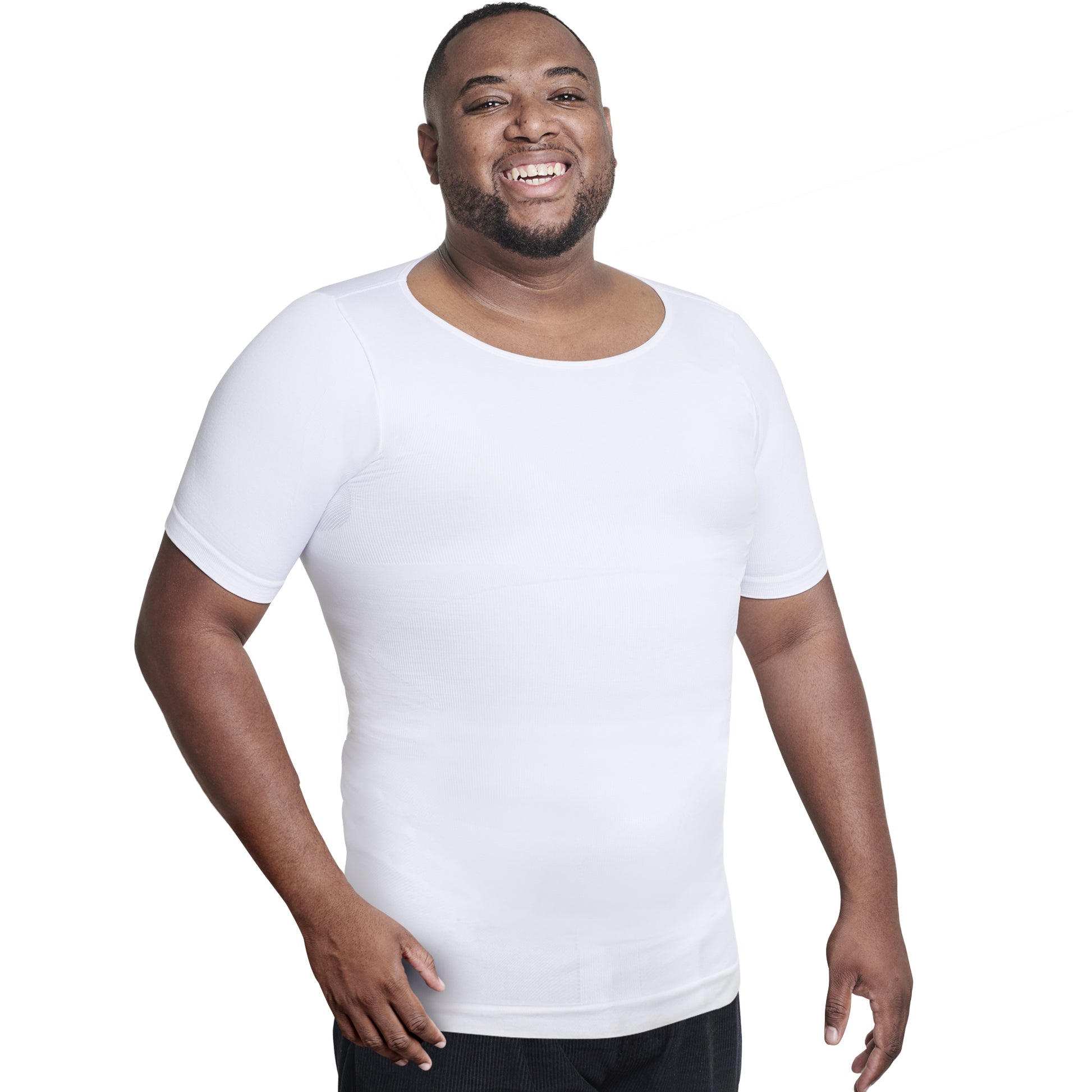Compression Shirt Short Sleeve | Tall Length White - QORELOGIQ