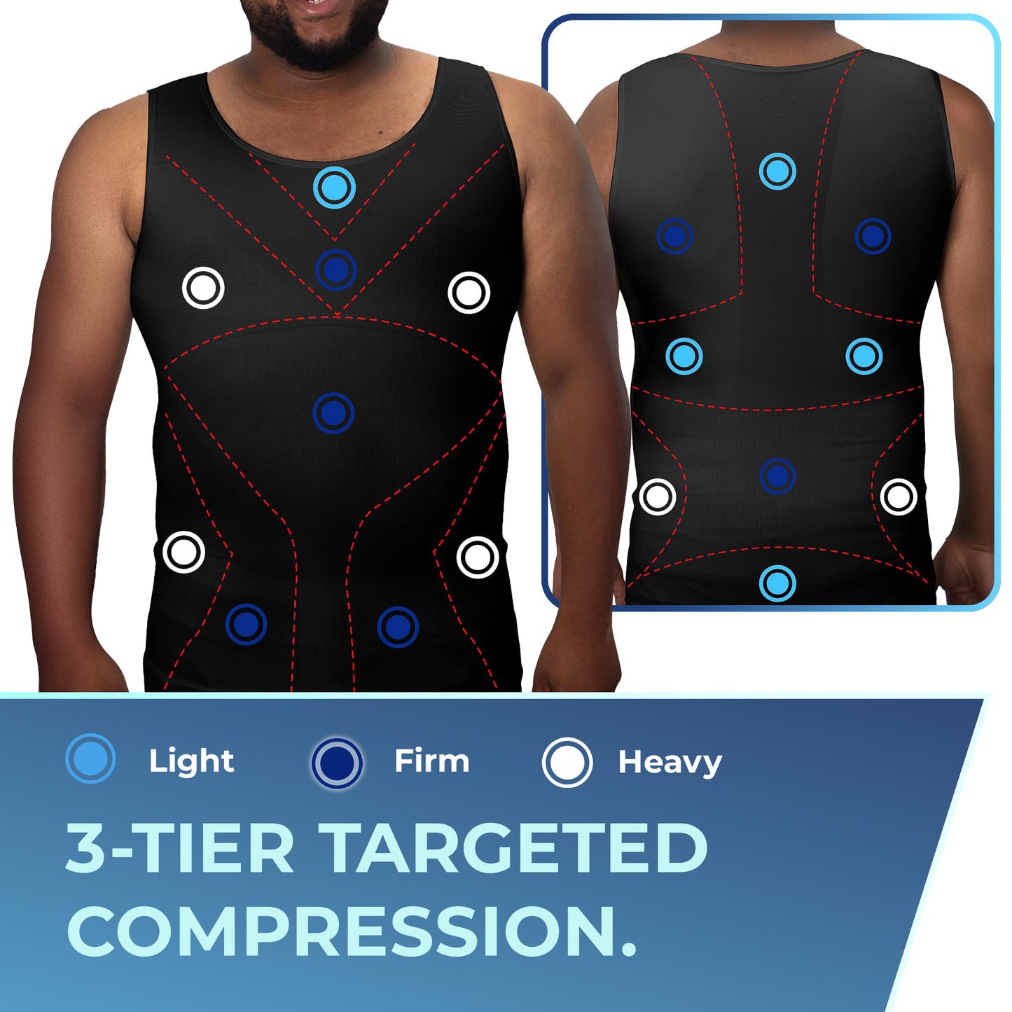 Compression Shirt Tank Top | Tall Length Black - QORELOGIQ|| color_black&fit_tall
