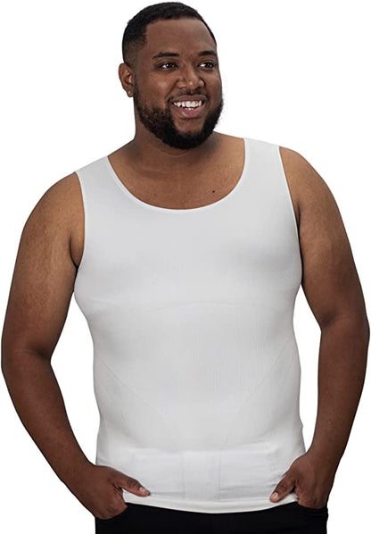 Compression Shirt Tank Top | Tall Length | White - QORELOGIQ