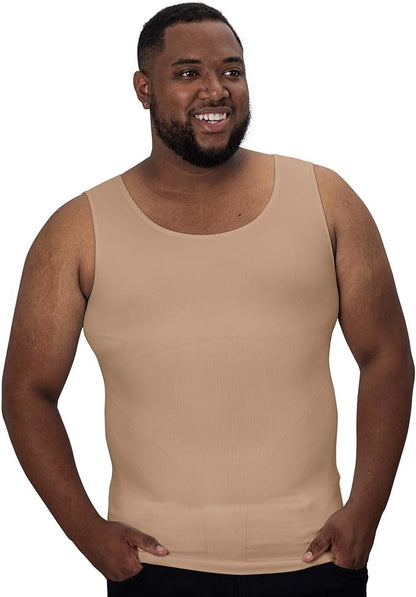Compression Shirt Tank Top | Tall Length | Beige- QORELOGIQ  || color_beige&fit_tall