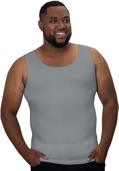 Compression Shirt Tank Top | Tall Length | Gray- QORELOGIQ || color_gray&fit_tall