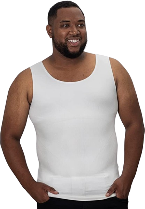 Compression Shirt Tank Top | Tall Length | White- QORELOGIQ  || color_white&fit_tall